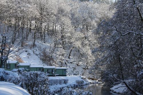 Snowing on the Caravan Park